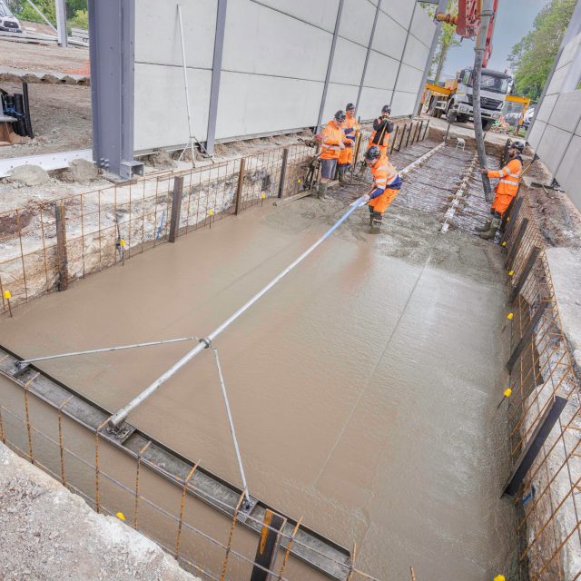 foundation concrete in a building site