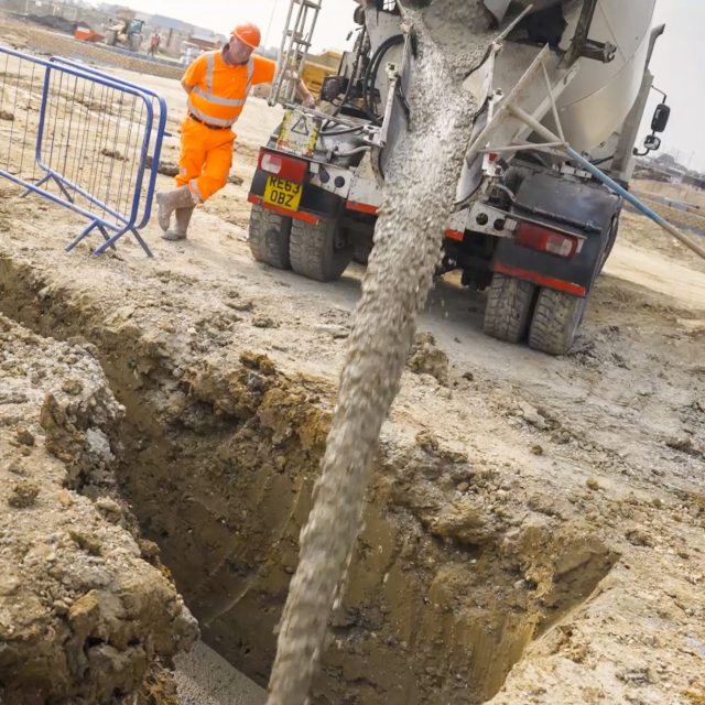 concrete being poured